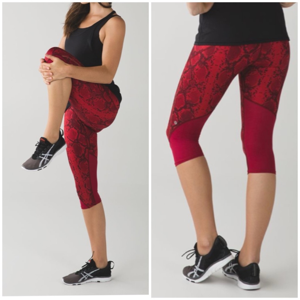 Lululemon Vent it Out Crop 17” Mini Ziggy Snake Size‎ 6